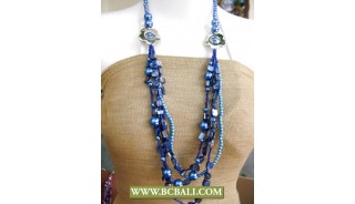 Blue colors Shells and Pearls Beading Necklaces Fashion